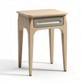 Houten nachttafel met lade verfcodering lichtbeige 40 x 40 x 45cm