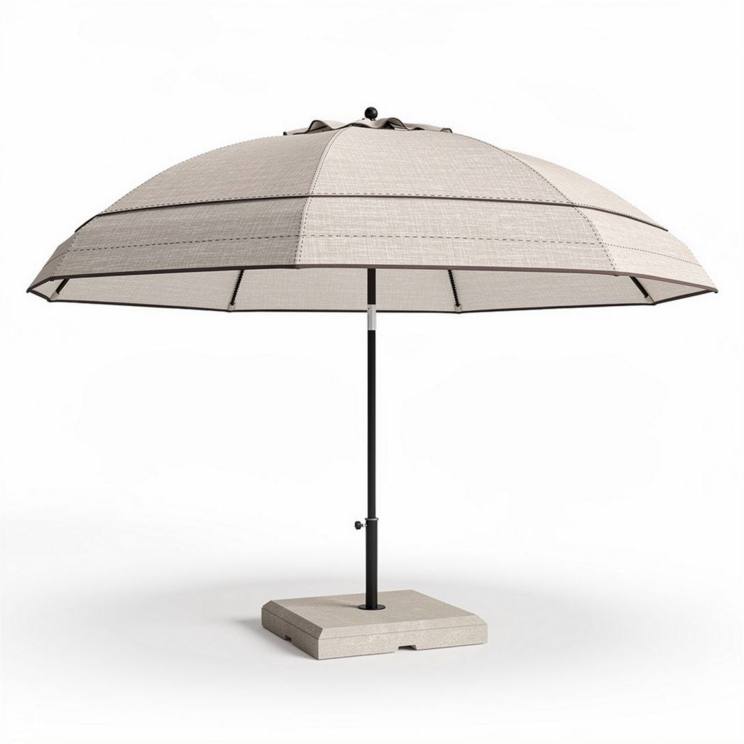 Parasols met stalen frame en beigem gestreepte doek 200 x 200 x 250cm
