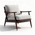 Fauteuil van hout en textiel met afmetingen 80 x 70 x 70cm in grijs