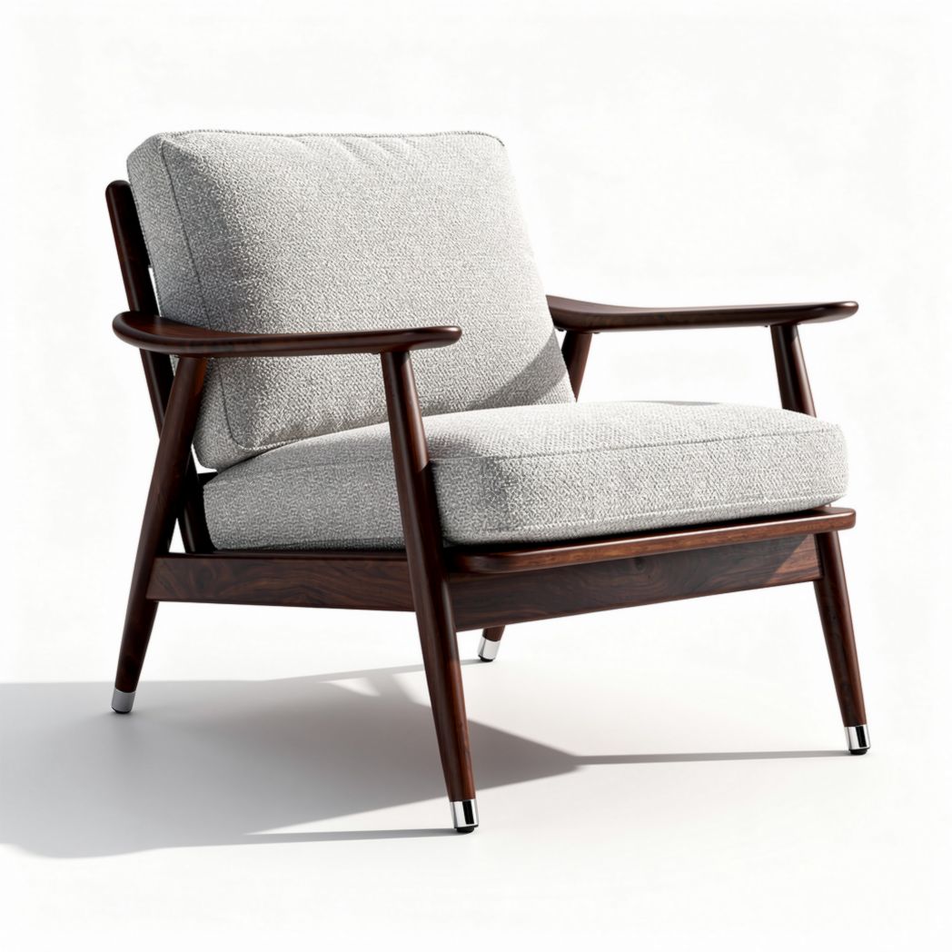 Fauteuil van hout en textiel met afmetingen 80 x 70 x 70cm in grijs