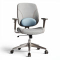 Ergonomische bureaustoel met grijs stoffen bekleding en verstelbare rugleuning
